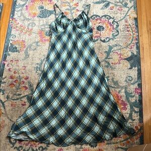 Wild Fable Blue Plaid Maxi Dress